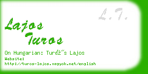 lajos turos business card